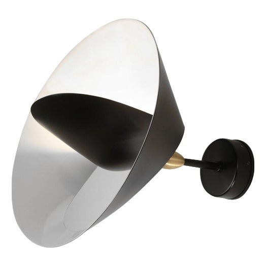 Mid-Century Modern Black Saturn Wall Lamp by Serge Mouille For Sale