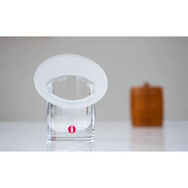 A lovely rare vintage miniversion of a Marcel glass vase made by talented Timo Sarpaneva for Iittala. The base is made...