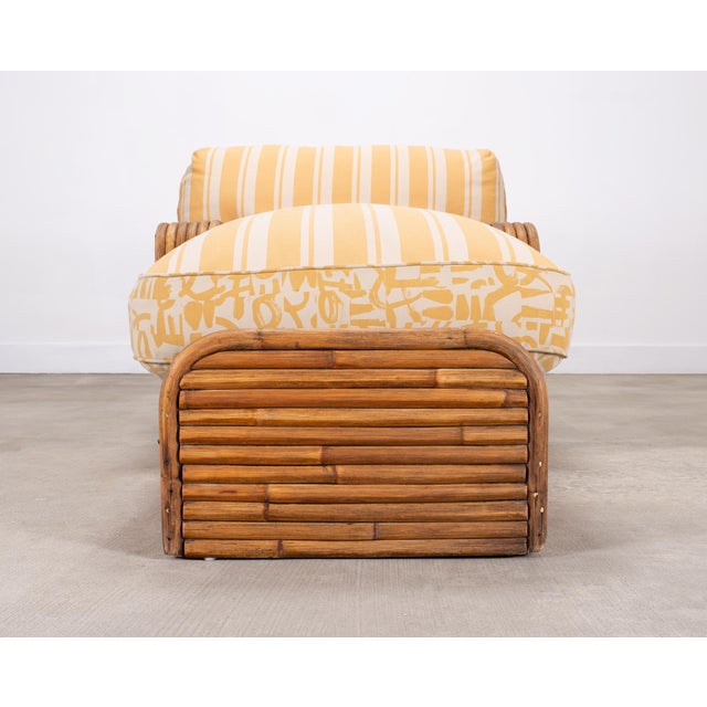 Paul Frankl Paul T. Frankl Rattan Six-Strand Square Pretzel Chaise Longue For Sale - Image 4 of 18