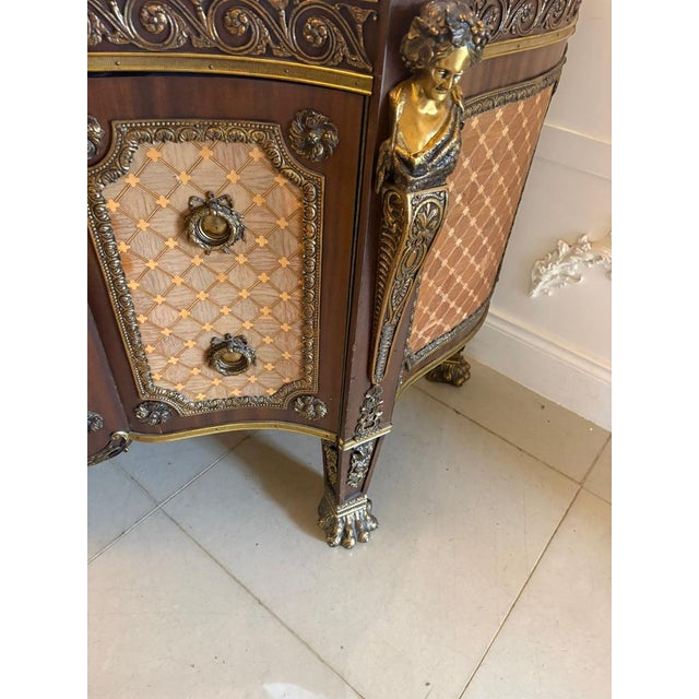 Antique French Ormolu-Mounted Marble Top Sideboard, 1900s For Sale - Image 16 of 18