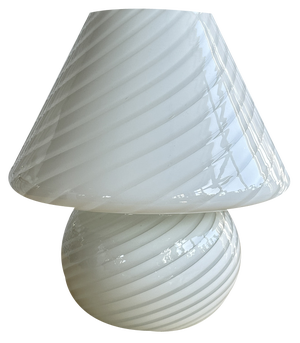 Mid-Century Modern Italian Murano Glass Swirl Mushroom Table Lamp, 1970s