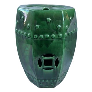 Green Glazed Garden Seat For Sale