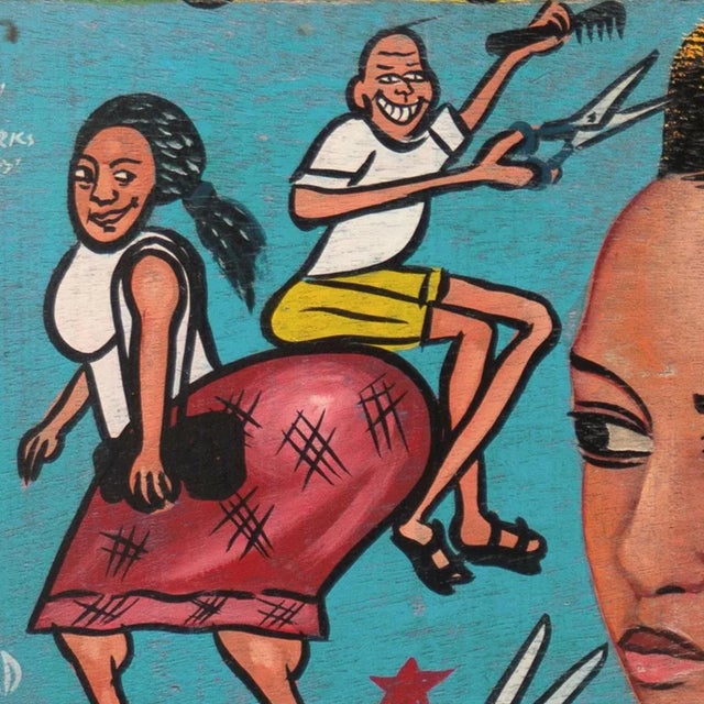 Wood 'Barbershop Designs' by Joe Addai, Kumasi, Accra, Ghana, Jah Bless, African Hair Styles, Folk For Sale - Image 7 of 11