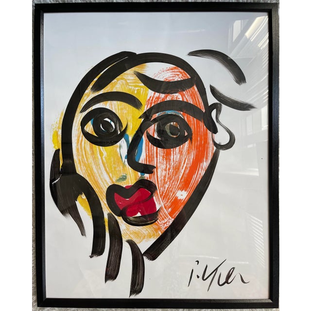 Peter Keil Contemporary Abstract Face Portrait Painting by Peter Keil, Framed For Sale - Image 4 of 4