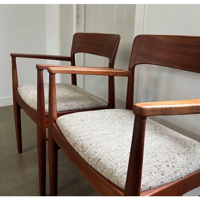 Wood Armchairs by Henning Kjaernulf for KS Mobler, Denmark, 1960s, Set of 2 For Sale - Image 7 of 12