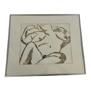 Vintage Pastel Drawing of a Reclining Female Nude From a Woodstock New York Studio For Sale