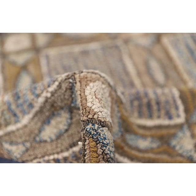 Textile 3'x4' Vintage American Hooked Rug | Geometric Small Hooked Area Rug For Sale - Image 7 of 10