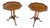 Pair Gallery Burl Wood Top Tripod Bases Side End Occasional Lamp Tables Stands For Sale