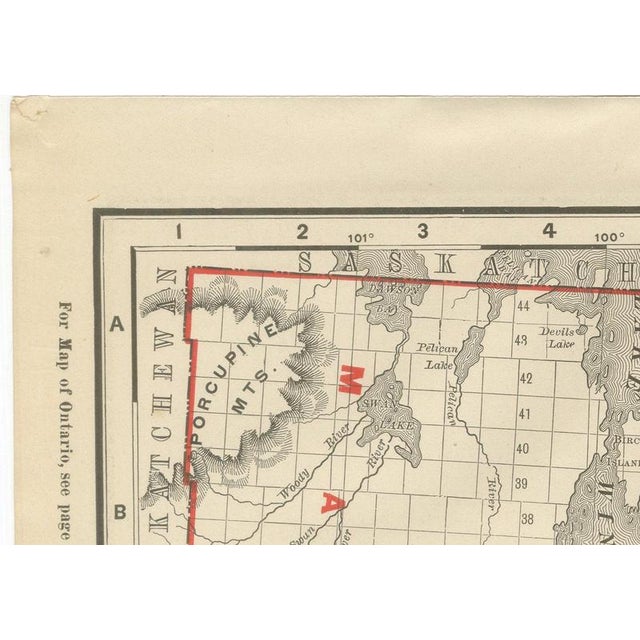 Antique Map of Manitoba with Lake Winnipeg by Ran McNally, 1899 For Sale - Image 6 of 12