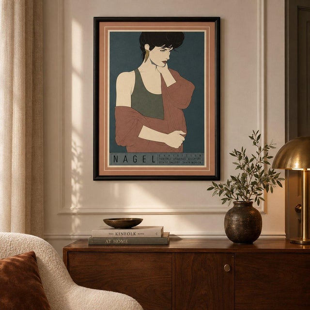 American 1980s Patrick Nagel Exhibition Serigraph #10 Mirage Editions Gallery Santa Monica 45 X 32 For Sale - Image 3 of 3