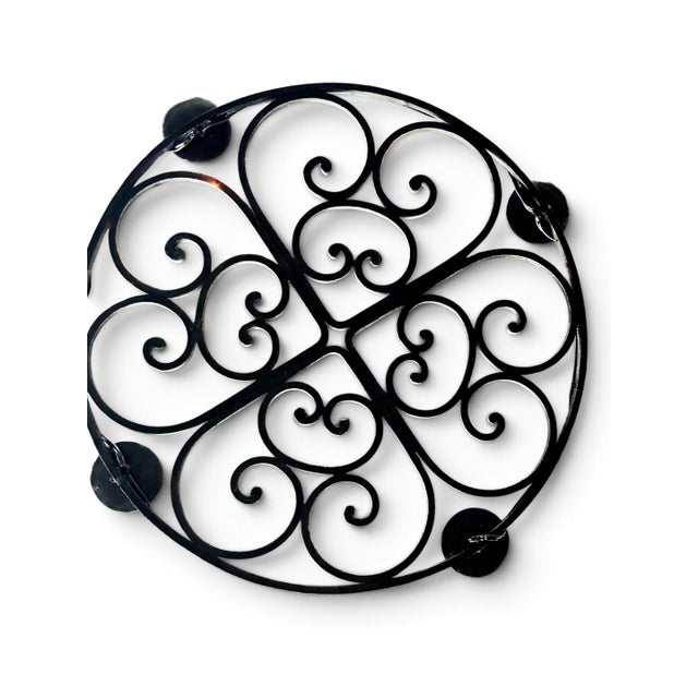 Metal Antique Gothic Hand-Forged Wrought Iron Corona Four Light Chandelier For Sale - Image 7 of 12