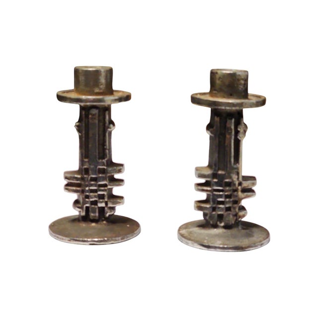 Brutalist 1970s Olav Joff Brutalist Candlesticks for Spode - A Pair For Sale - Image 3 of 5