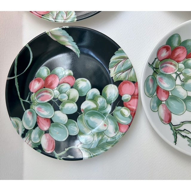 Set of 6 Vendanges Small Porcelain Plates by Philippe Deshoulieres For Sale - Image 10 of 17
