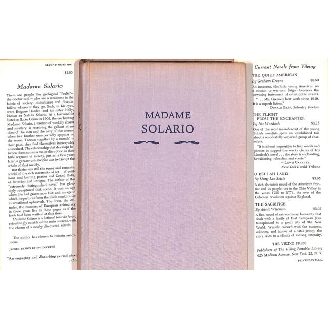Anonymous [374] pp. The Viking Press 1956 Second Printing 8 1/4" x 5 3/4" Jacket design by Irv Docktor Set in 1906 at a...