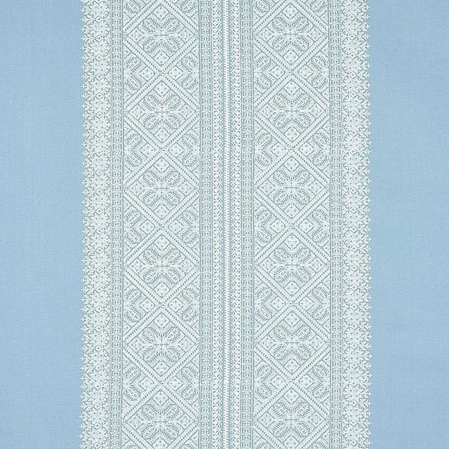 Sample - Schumacher Toledo Fabric in Chambray For Sale
