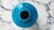 Rare and beautifully minimalist 1960s vase with electric blue and turquoise glaze on black designed by Jan Bonties van...