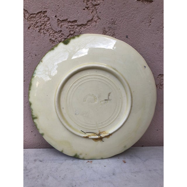Rustic Small German Majolica Apples Plate Circa 1900 For Sale - Image 3 of 5
