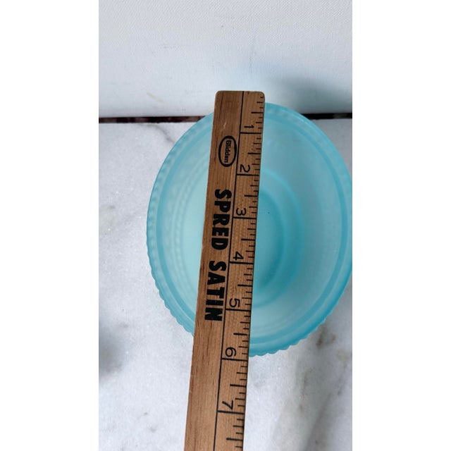 Vintage Westmoreland Blue Satin Glass "Kissing Doves" Covered Candy Dish For Sale - Image 10 of 11