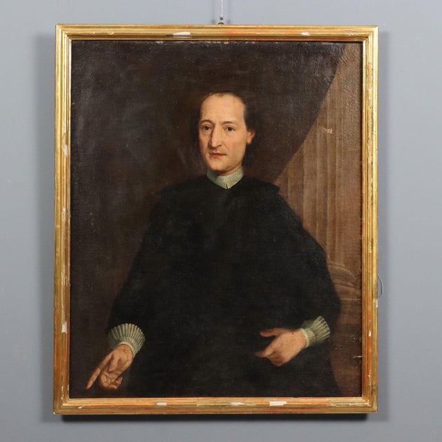 Italian School Artist, Portrait of a Prelate, Late 18th Century, Oil Painting on Canvas, Framed For Sale - Image 13 of 13