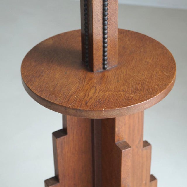 Dutch Amsterdamse School Art Deco Floor Lamp in Oak and Macassar Ebony, 1920s For Sale - Image 11 of 13