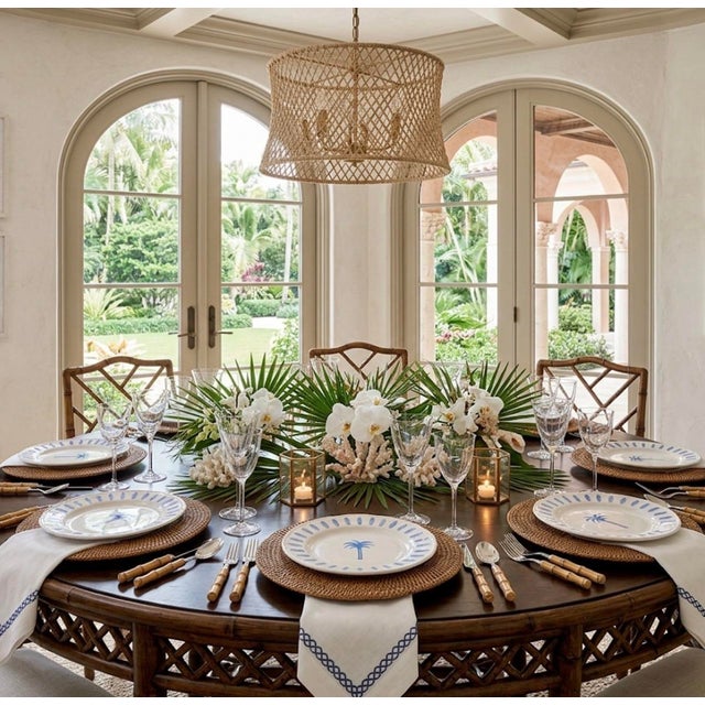 Ceramic Les-Ottomans Italian Ceramic Palm Tree Dinner Plates - Set of 6 For Sale - Image 7 of 7