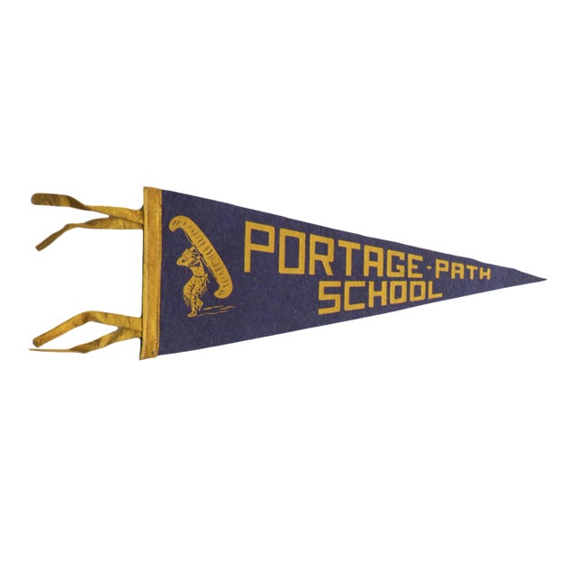 Vintage Portage Path School Felt Flag Pennant For Sale