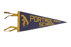 Vintage Portage Path School Felt Flag Pennant