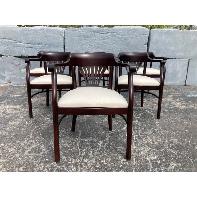 1980s 1980s Set of 4 Bentwood Arm Dining Chairs For Sale - Image 5 of 12
