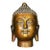 Solid Brass Shakyamuni Buddha Head Statue, Buddhist Religious Decor For Sale