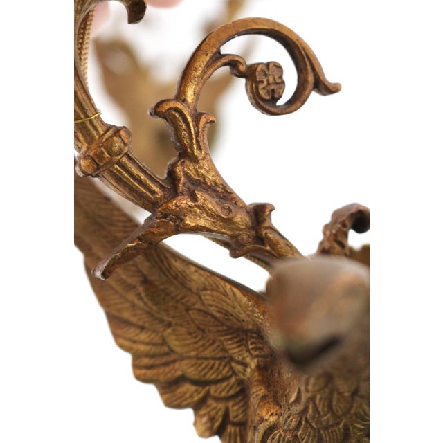 Antique Brass Eagle Wall Sconces, 1890s, Set of 2 For Sale - Image 11 of 15