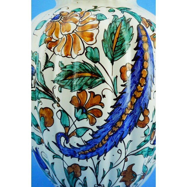 20th Century German Ribbed Ceramic Vase with Iznik Motifs by Icaro Rodi, 1920s For Sale - Image 11 of 18