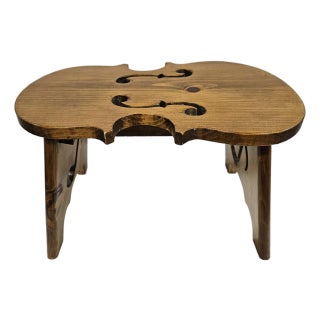 Wooden Violin Musical Note Footstool Plantstand For Sale