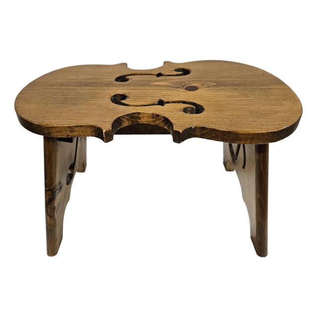Wooden Violin Musical Note Footstool Plantstand For Sale