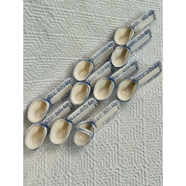 1978 Duncan Enterprises Blue and White Porcelain Table Place Holders - A Set of 10 For Sale In New Orleans - Image 6 of 7