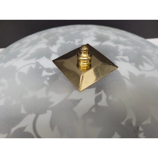 Vintage Mid Century White Frosted Flowers and Vines Glass Large Ceiling Light Love this shade sure to add a mid century...