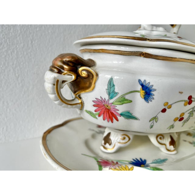 Late 19th Century 1874 Royal Worchester Porcelain Tureen With Elephant and Tropical Motifs English Serving Vessel For Sale - Image 5 of 8