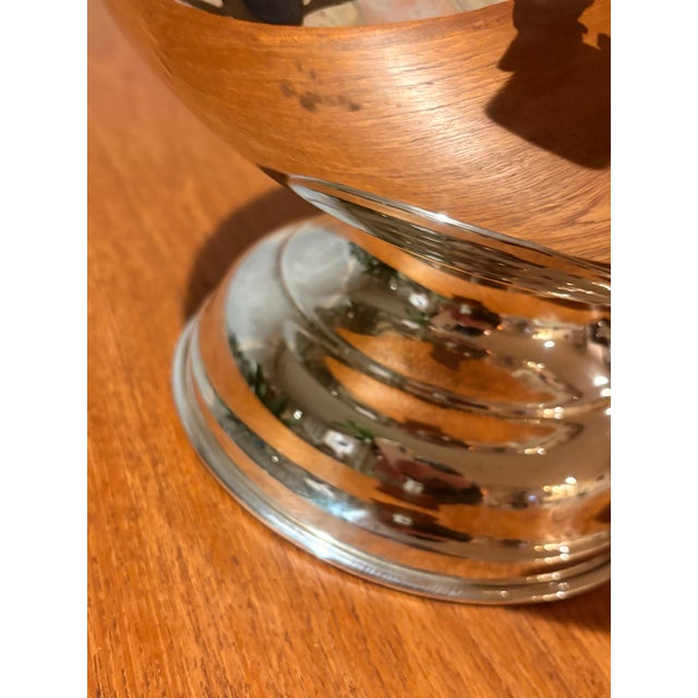 Metal Vintage Mid Century Modern Silver Plate Pedestal Punch Bowl Set With 24 Cups - 25 pcs For Sale - Image 7 of 10
