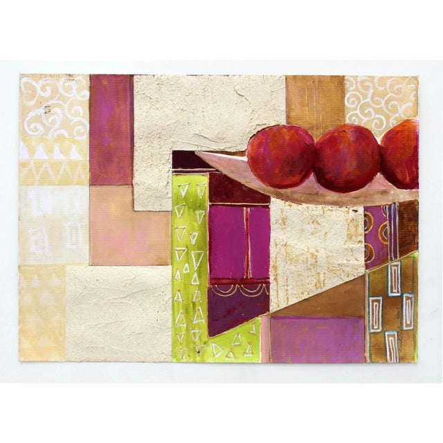 Katarzyna Zwolinska, Fruits in a Bowl, Mixed Media Painting, 2005 For Sale - Image 6 of 8