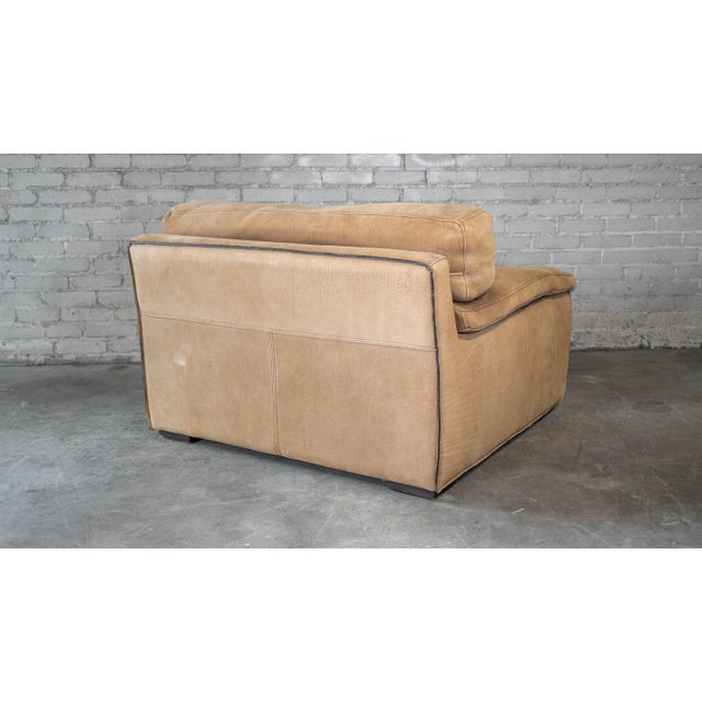 Roche Bobois for Tre Erre S.p.A. Buffalo Camel Leather Club Chair For Sale - Image 12 of 13