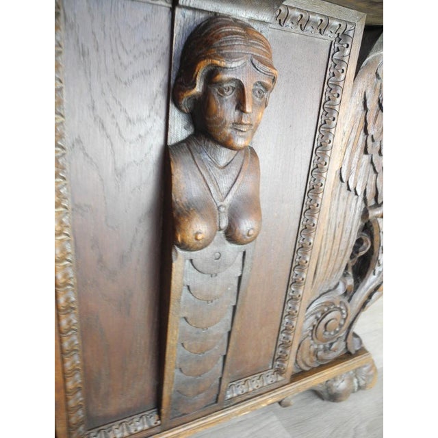 Vintage Art Deco Eagle Ornate Desk, 1920s For Sale - Image 6 of 18