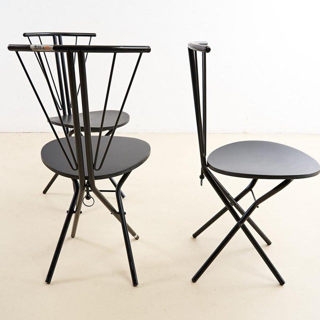 Wood Chairs in Metal and Wood, 1970s, Set of 6 For Sale - Image 7 of 9