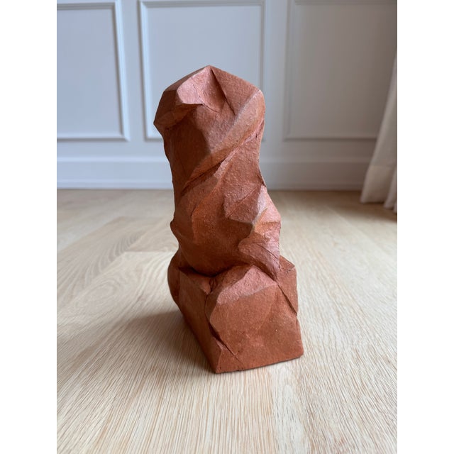 Terra Cotta Sueko Kawamura Signed Terracotta Abstract Figurative Sculpture, Cubist Style For Sale - Image 8 of 9