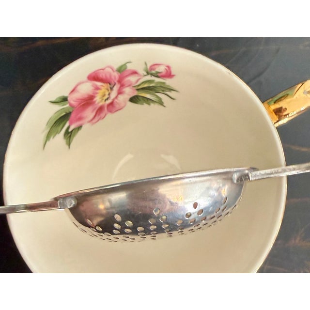 Vintage 1940’s Sterling Silver Over-the-Cup Tea Strainer For Sale In Savannah - Image 6 of 9