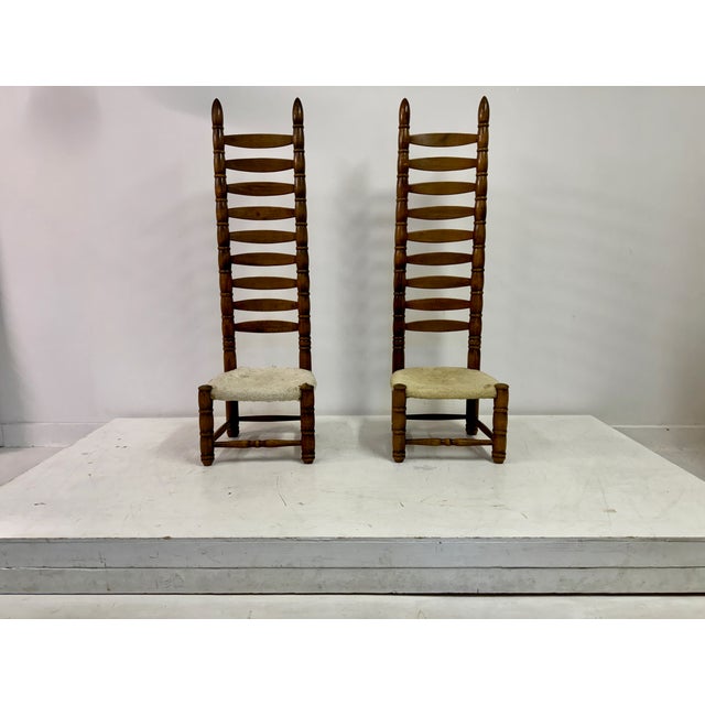 Tall Ladderback Chairs, 1960s, Set of 2 For Sale - Image 10 of 13