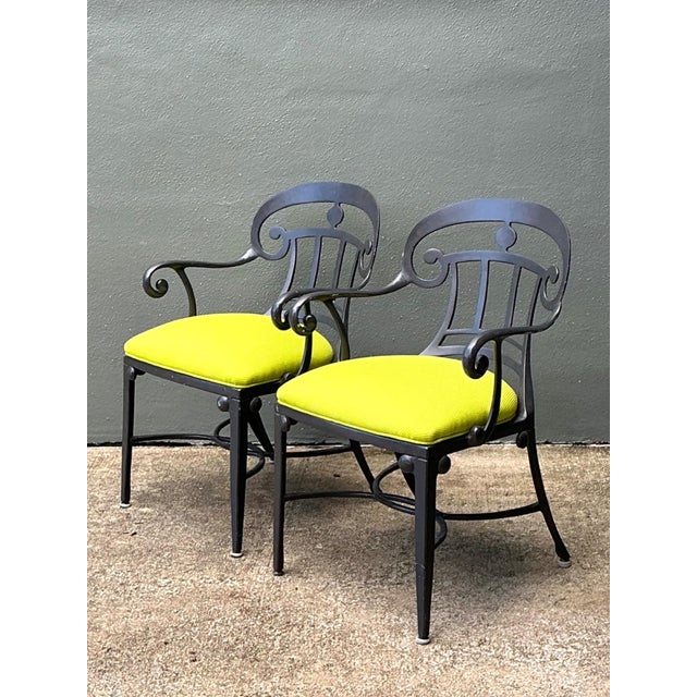 After Veneman Aluminum Armchairs in Ralph Lauren “Salt Marsh” - Pair For Sale - Image 16 of 18