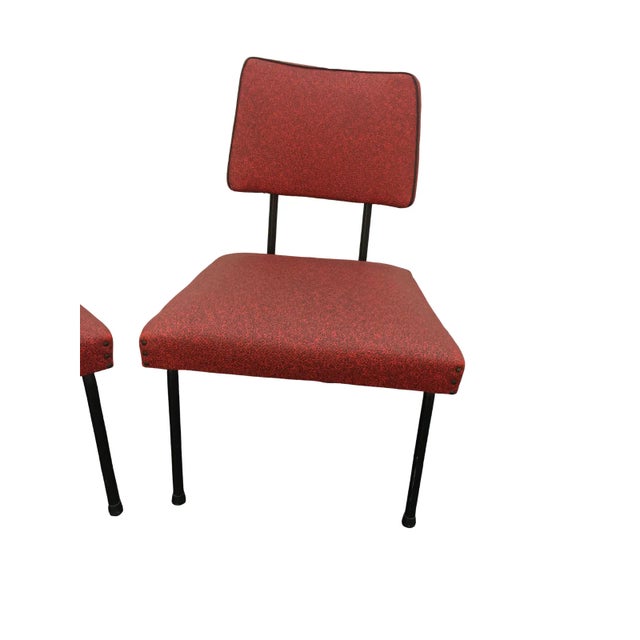 Mid-Century Modern Vintage Mid Century Vinyl Lounge Chairs- A Pair For Sale - Image 3 of 8