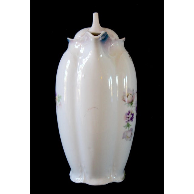 Vintage Porcelain Chocolate Pot With Floral Design and Lid, Marked 653 For Sale In Naples, FL - Image 6 of 16