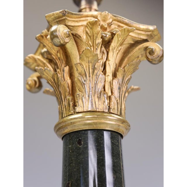 Antique 19th Century French Black Marble Column Table Lamp with Gilt Rococo, 1890 For Sale - Image 14 of 17