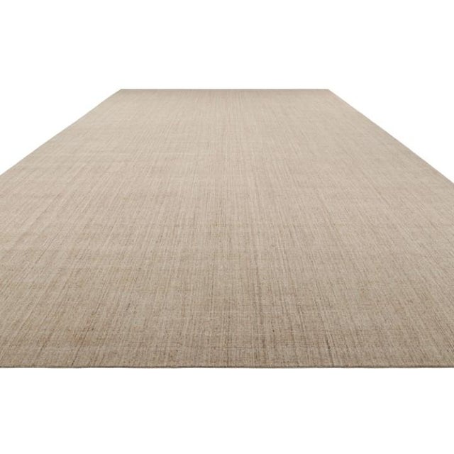 2010s Rug & Kilim’s Oversized Modern Textural Solid Rug in Beige Tones and Striae - 12x19 For Sale - Image 5 of 7