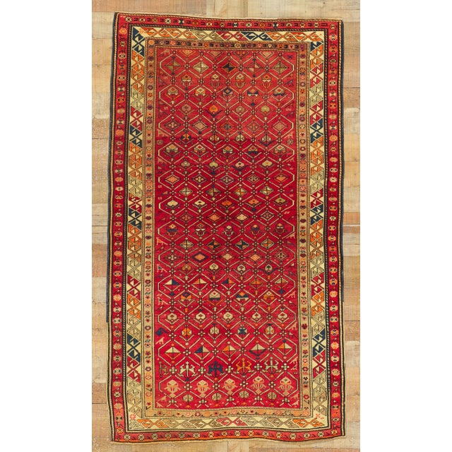 Mid 20th Century Vintage Turkish Tribal Oushak Rug, 03'11 X 06'11 For Sale - Image 9 of 10